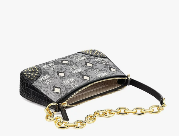 Túi MCM Shoulder Bag in Studded Vintage Monogram Jacquard MWSCSTQ01EG001 - Ảnh 2