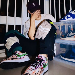 Alternative view of Giày Nike Air Force 1 Black Tie Dye CW1267-101