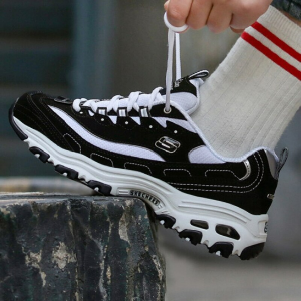 Giày Skechers D'LITES Daddy Shoes 'Black White' 66666179-BKW - Ảnh 2