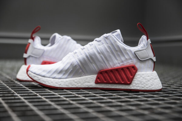 Giày Adidas NMD R2 Runner Primeknit 'White Red' BA7253 - Ảnh 3