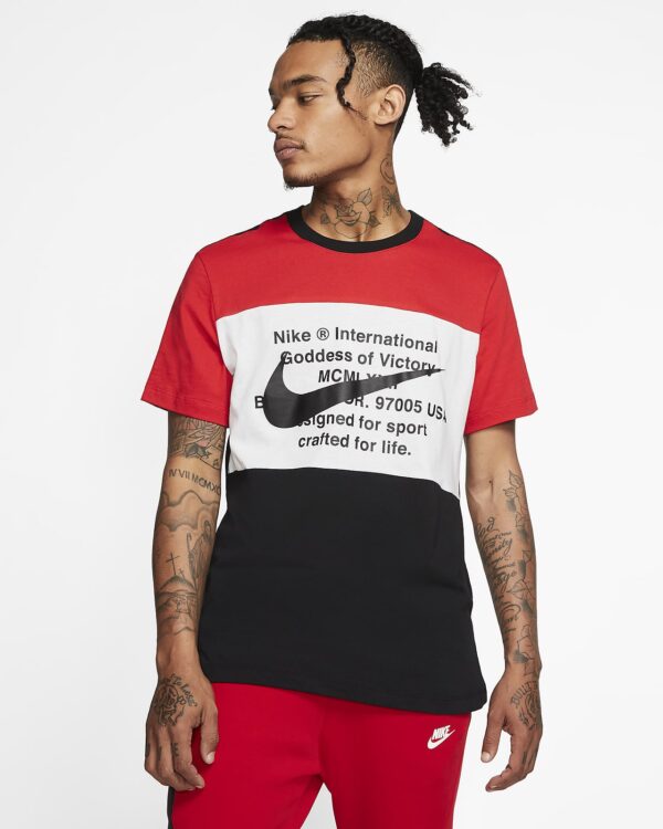 Áo Nike Sportswear Swoosh Shortsleeve Shirt 'BlackRedWhite' CU9736-010 - Ảnh 2
