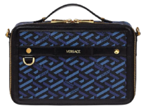 Túi Versace La Greca Signature Messenger Black BLue 1001769-1A01444-5U18V