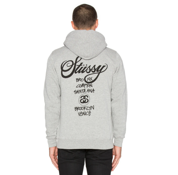 Áo Stussy World Tour Hoodie Grey - Ảnh 3