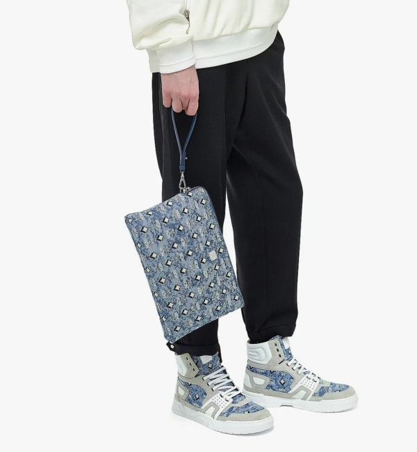 Túi MCM Vintage Jacquard Monogram 'Blue' MXZBATQ01LU001 - Ảnh 5