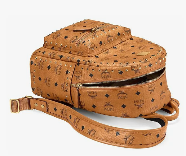 Balo MCM Stark Backpack Studded Visetos Cognac MMKAAVE01CO001 - Ảnh 4