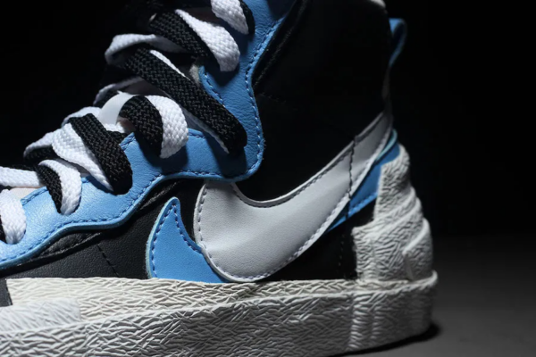 Giày Nike Sacai x Blazer Mid 'Black Blue' BV0072-001 - Ảnh 8
