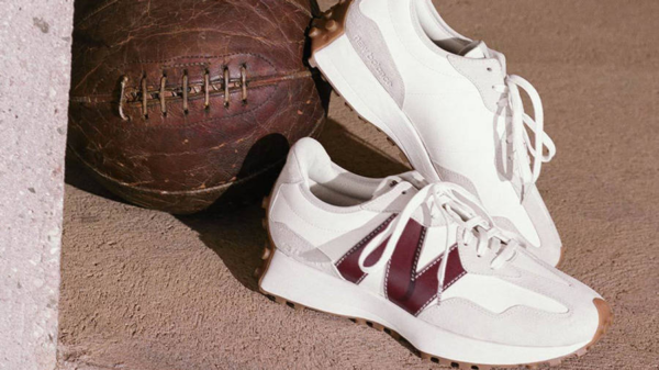 Giày New Balance STAUD x Wmns 327 'Grey Burgundy' WS327SG - Ảnh 5