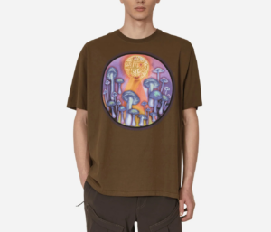 Ao Stussy x Dries Van Noten Airbrush Shrooms Tee 'Khaki'