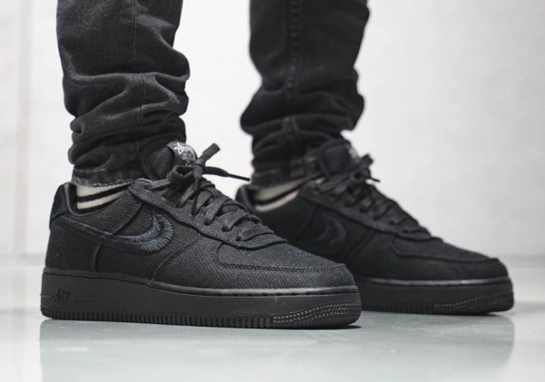 Giày Nike Stussy x Air Force 1 Low 'Triple Black' CZ9084-001 - Ảnh 5
