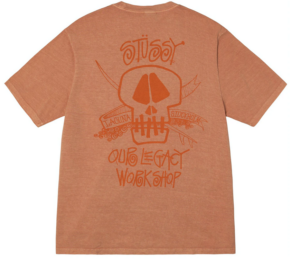 Ao Stussy x Our Legacy Work Shop Surf Skull Pigment Dyed Tee 'Clay'