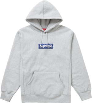 Áo Supreme Bandana Box Logo Hooded Sweatshirt Heather Grey SUP-BABLHSHGY