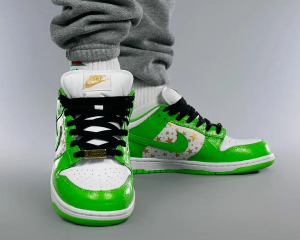 Giày Nike Supreme x Dunk Low OG SB QS 'Mean Green' DH3228-101 - Ảnh 4