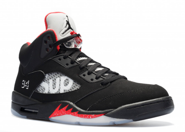 Giày Nike Supreme x Nike Air Jordan 5 Retro 'Black' 824371-001 - Ảnh 5
