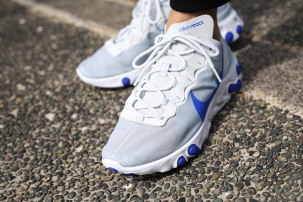 Giày Nike React Element 55 Pure Platinum Racer Blue BQ6166-005 - Ảnh 3
