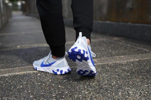 Giày Nike React Element 55 Pure Platinum Racer Blue BQ6166-005 - Ảnh 4