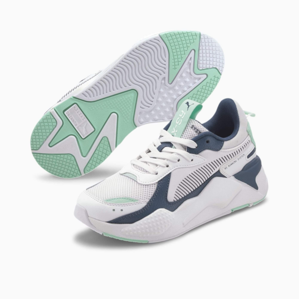 Puma RSX Joy Jr Sneakers White Blue Green Water 372864-01 - Ảnh 2