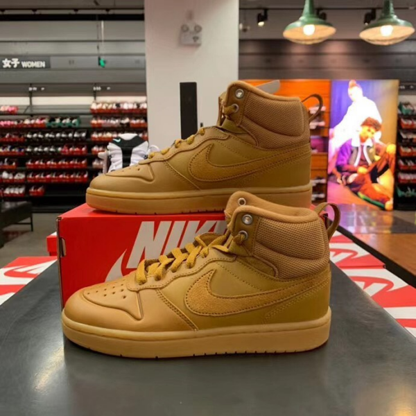 Giày Nike Court Borough Mid 2 Boot GS 'Wheat' BQ5440-700 - Ảnh 4