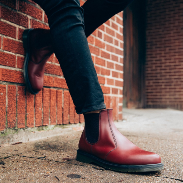 Giày Dr. Martens Vegan 2976 Cherry Red Chelsea Boots 11853600 - Ảnh 2