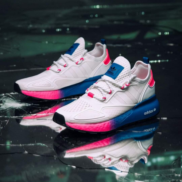 Giày Adidas Wmns ZX 2K Boost 'White Pink Blue' FY0605 - Ảnh 5