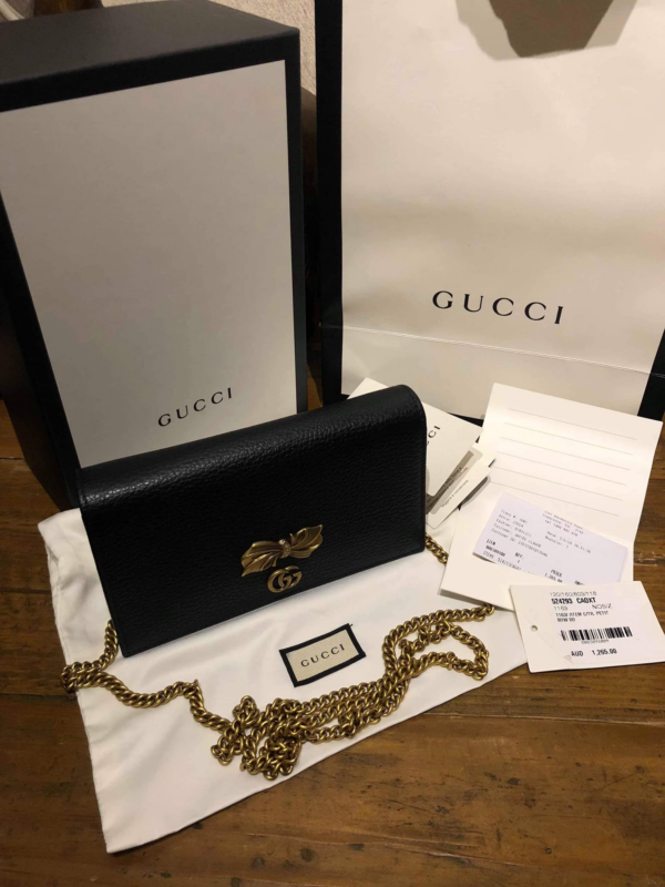 Túi Gucci Bow Mini Chain Shoulder Bag 524293 CAOXT 1163 - Ảnh 2