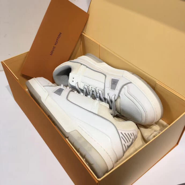 Giày Louis Vuitton Trainer White Grey 1A5PZO - Ảnh 4