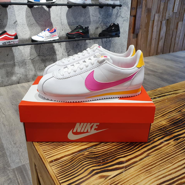 Giày Nike Classic Cortez Leather White "Cherry Red" 807471-112 - Ảnh 3