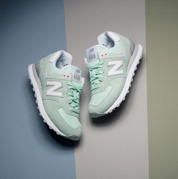 Giày New Balance Wmns 574 Green White WL574ESM - Ảnh 5