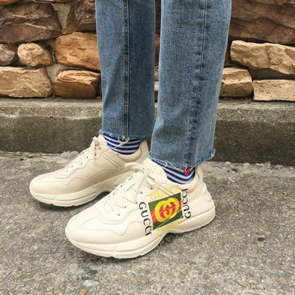Giày Gucci Rhyton Leather Sneaker Vintage Logo 500878-DRW00-9522 - Ảnh 3