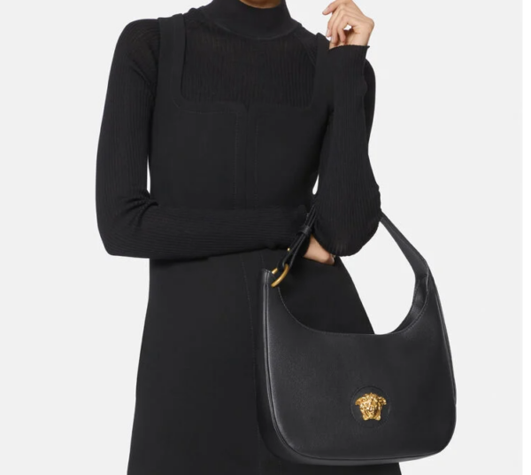 Túi Versace La Medusa Medium Hobo Black 1000699-DVIT3T-1B00V - Ảnh 6