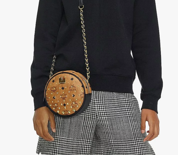 Túi MCM Tambourine Crossbody in Gold Studded Visetos MWRCSVI02CO001 - Ảnh 5
