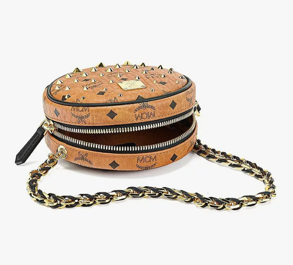 Túi MCM Tambourine Crossbody in Gold Studded Visetos MWRCSVI03CO001 - Ảnh 2