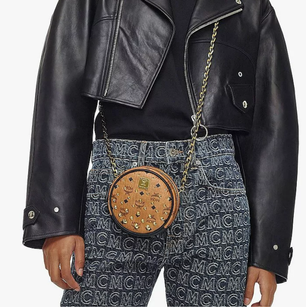 Túi MCM Tambourine Crossbody in Gold Studded Visetos MWRCSVI03CO001 - Ảnh 5