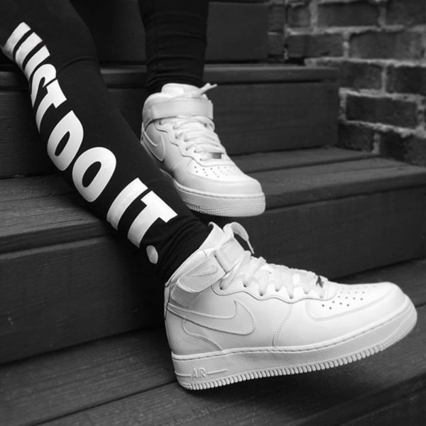 Giày Nike Wmns Air Force 1 Mid 07 Leather 'Triple White' 366731-100 - Ảnh 5