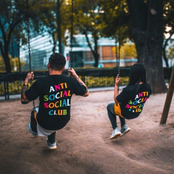 Áo Anti Social Social Club Rainbow Black Tee - Ảnh 3