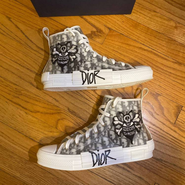 Giày Dior B23 High Dior Oblique Shawn Bee Embroidery Patch 3SH118YYO H960 - Ảnh 3
