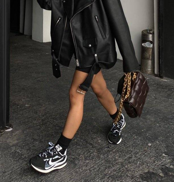 Giày Nike Sacai x VaporWaffle 'Black White' CV1363-001 - Ảnh 4