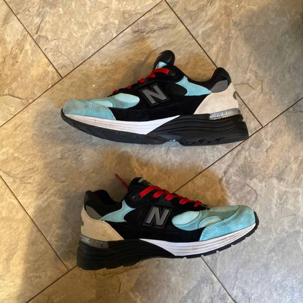 Giày New Balance Amoeba Music x Nice Kicks 'Teal Black' M992NK2 - Ảnh 2