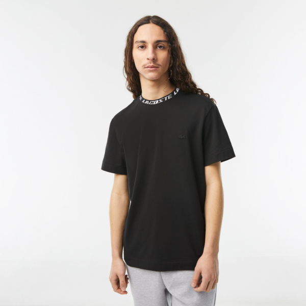 Ao Lacoste Regular Fit Logo Collar T-shirt 'Black' TH9687-53G-031