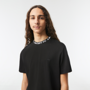 Ao Lacoste Regular Fit Logo Collar T-shirt 'Black' TH9687-53G-031