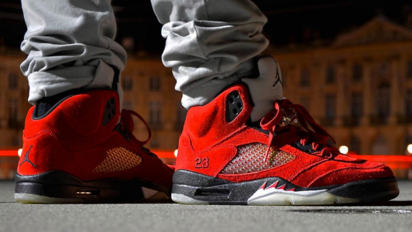 Giày Nike Air Jordan 5 Retro 'Raging Bull Red Suede' 136027-601 - Ảnh 5