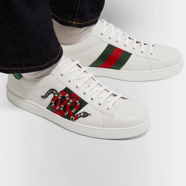 Giày Gucci Ace Embroidered 'Snake' 456230 A38G0 9064 - Ảnh 3