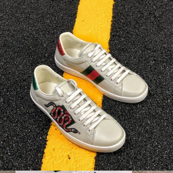 Giày Gucci Ace Embroidered 'Snake' 456230 A38G0 9064 - Ảnh 6