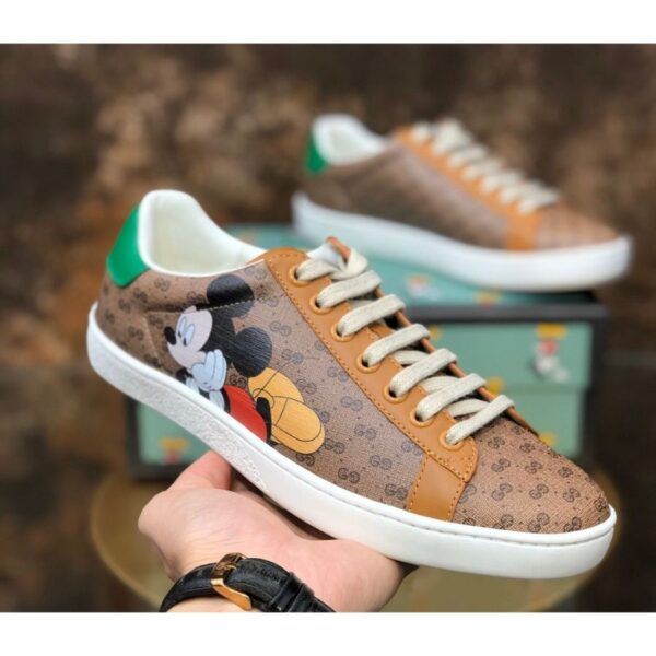 Giày Disney x Gucci Ace Low 'Mickey Mouse Beige'  602548 HWM10 8961 - Ảnh 7