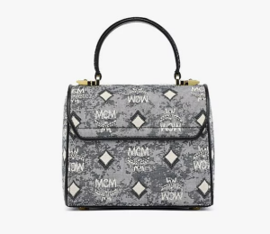 Alternative view of Túi MCM Tracy Satchel in Studded Vintage Monogram Jacquard MWECSTQ01EG001