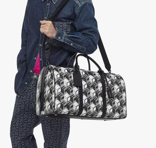 Túi MCM Traveler Weekender Bag in Cubic Monogram Canvas MMVBACK03BW001 - Ảnh 6