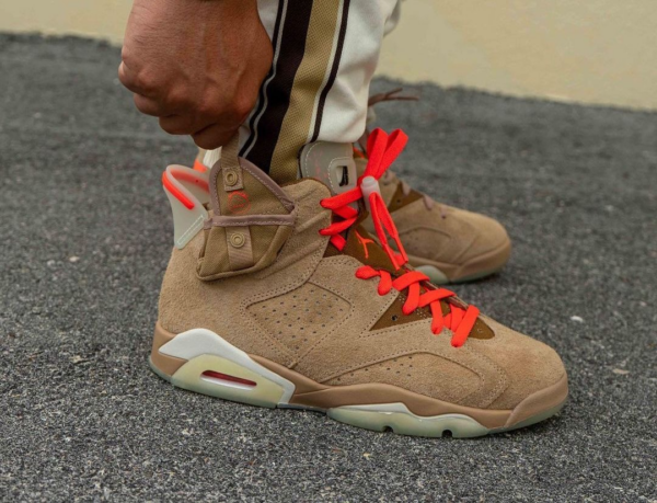 Giày Nike Travis Scott x Air Jordan 6 Retro 'British Khaki' DH0690-200 - Ảnh 8