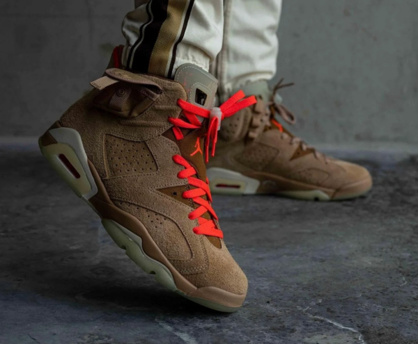 Giày Nike Travis Scott x Air Jordan 6 Retro 'British Khaki' DH0690-200 - Ảnh 7