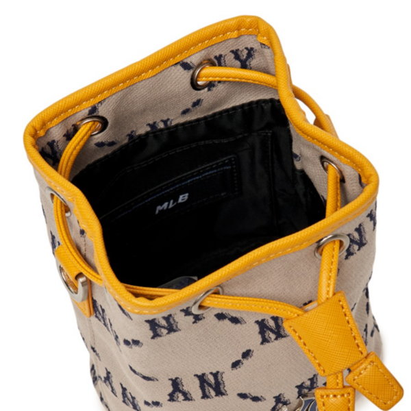 Túi MLB Monogram Mini Bucket NY Yankees Beige 3ABMS022N-50BGS - Ảnh 2