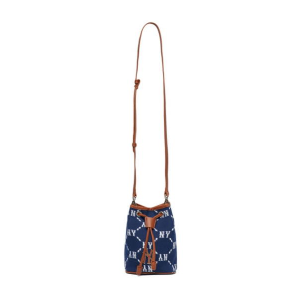 Túi MLB Monogram NY Yankees Mini Bucket 'Navy Brown' - Ảnh 5