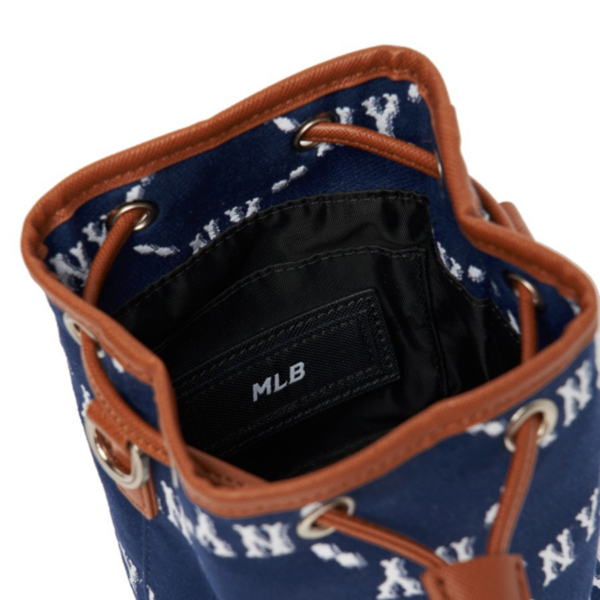 Túi MLB Monogram NY Yankees Mini Bucket 'Navy Brown' - Ảnh 4